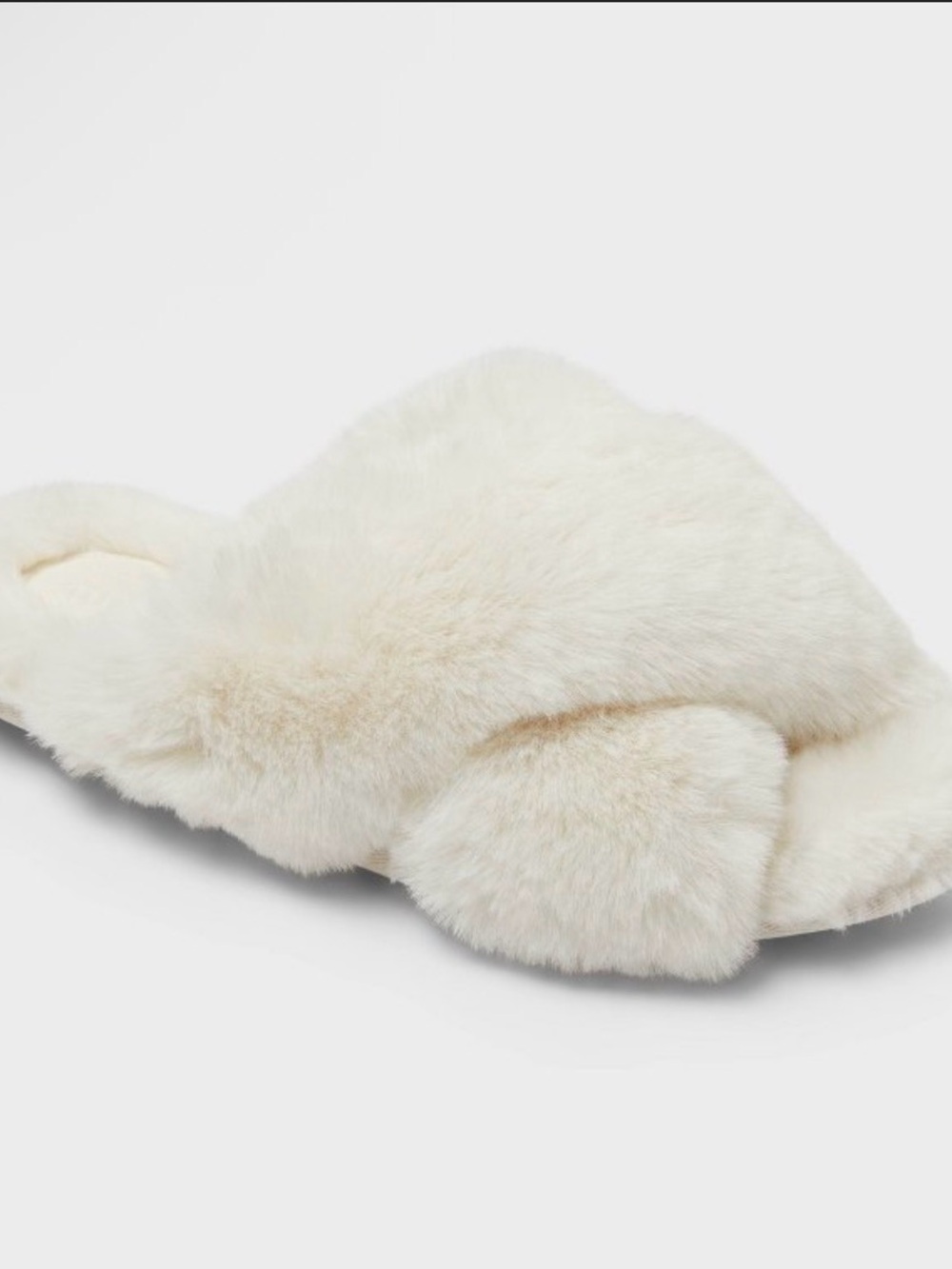 Auden Plush Faux-Fur Crossband Slide - Cream